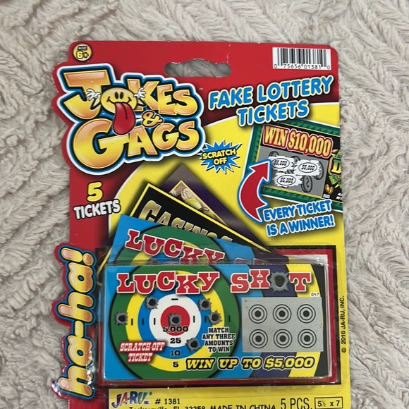 Fake Lottery Ticket Scratch Tickets (5 Tickets) Prank Gag Winning Tickets - Picture 10 of 16